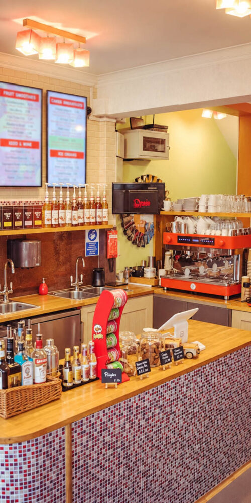 The coffee bar at Amigos Coffee, Millbridge in Plymouth